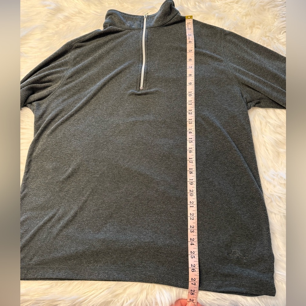 Tommy Bahama | Men’s Large Greenish-Gray Quarter Zip Sweater Soft - Picture 7 of 10